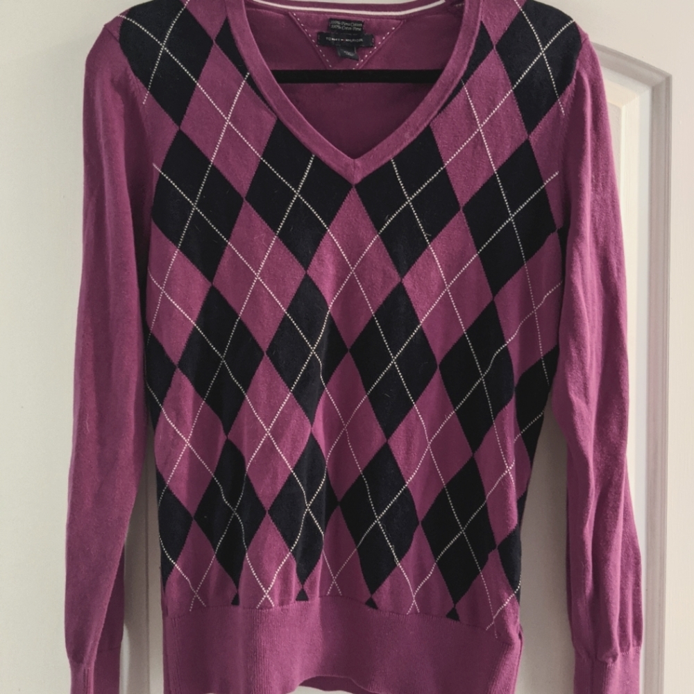 Y2K Argyle Tommy Hilfiger Sweater Top